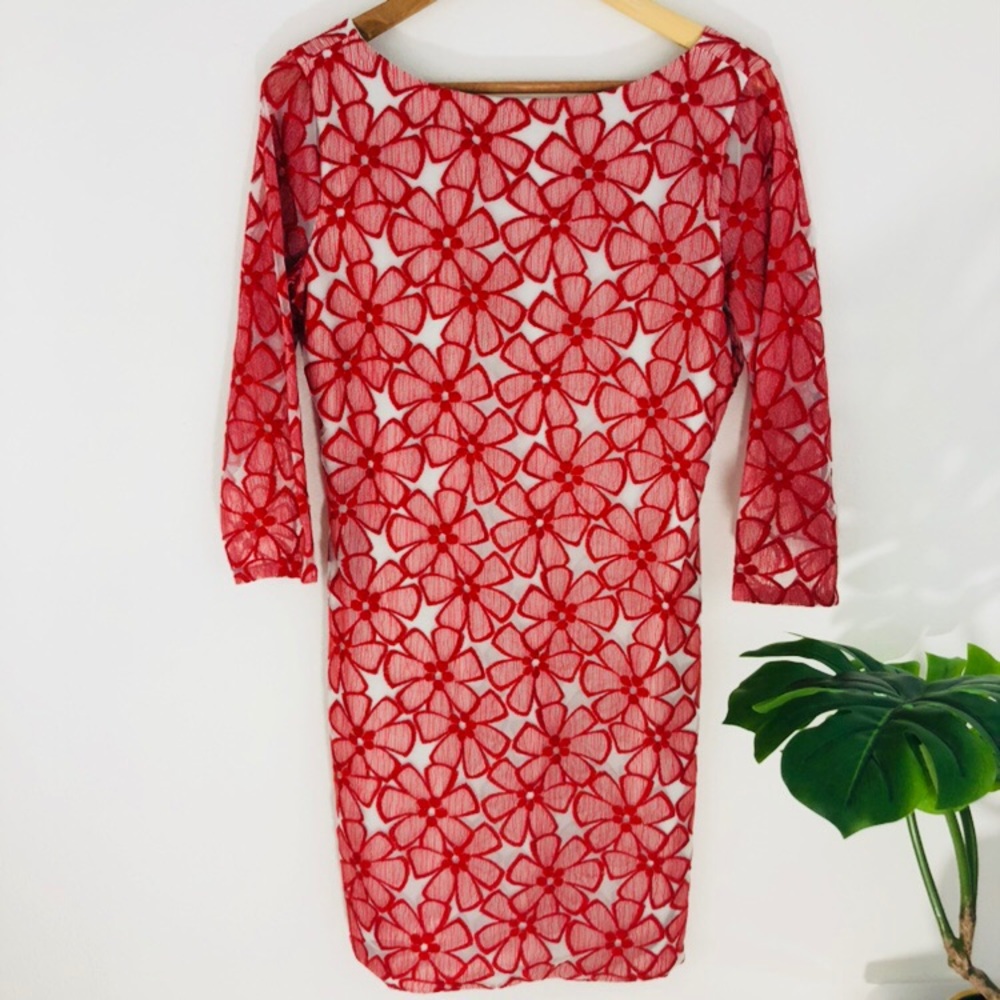Diane von Furstenberg Sarita red floral lace dress - Picture 4 of 8